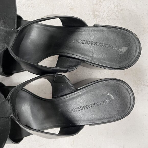 REBECCA MINKOFF Christy Block Heel Vachetta Leather Sandal Black Sz 10.5M - Picture 8 of 11